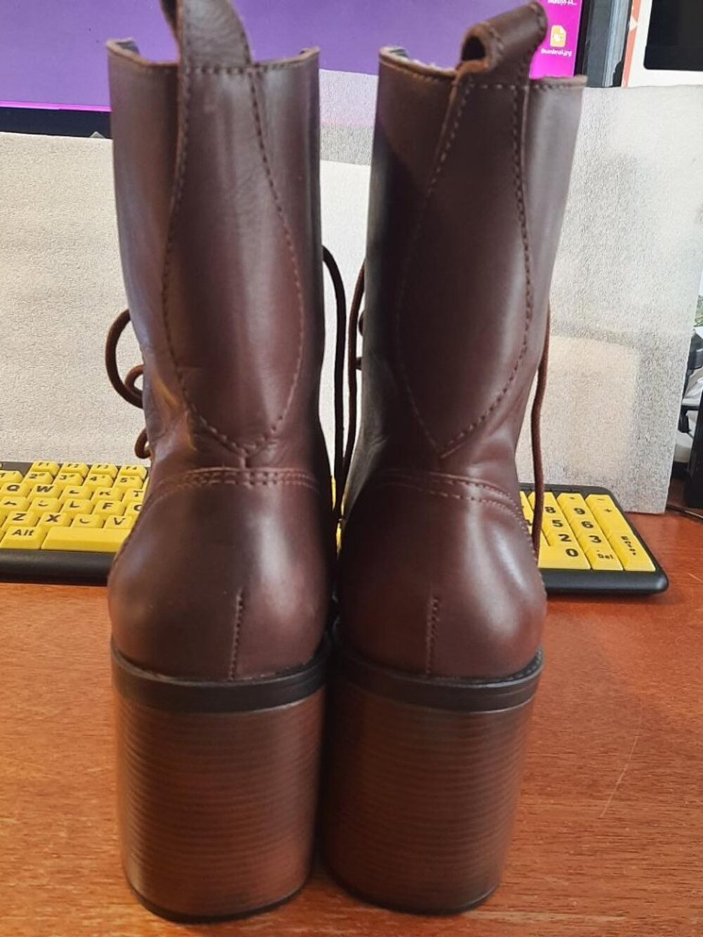 Zigi Rocio Women Platform Lace Up Brown Boot Size 9 NEW DEFECT - Picture 4 of 8